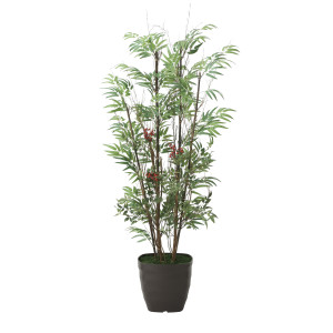 光触媒 人工観葉植物 造花 黒竹&南天1.6(幹:天然黒竹) (高さ160cm) (2010R310)