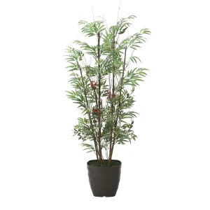 光触媒 人工観葉植物 造花 黒竹&南天1.6(幹:天然黒竹) (高さ160cm) (2010R310)