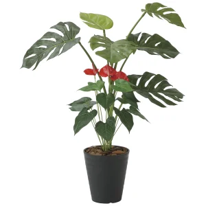 光触媒 人工観葉植物 造花 モンステラ&アンスリューム 95 (高さ95cm) (203H140)