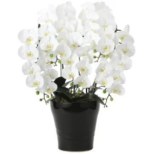 光触媒 人工観葉植物 造花 フレッシュ胡蝶蘭 5本立W (高さ72cm) (2044P220)