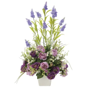 光触媒 人工観葉植物 造花 ソフィアラベンダー (高さ54cm) (2113P100)