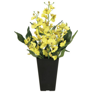 光触媒 人工観葉植物 造花 オンシジューム (高さ40cm) (2261A50)