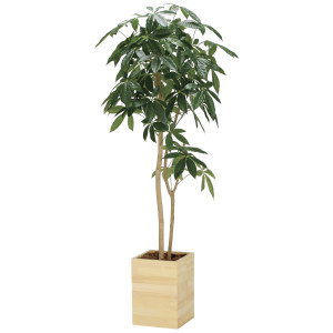 光触媒 人工観葉植物 造花 ウッドボックスパキラ1.6 (高さ160cm) (2309R450)