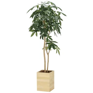 光触媒 人工観葉植物 造花 ウッドボックスパキラ1.6 (高さ160cm) (2309R450)