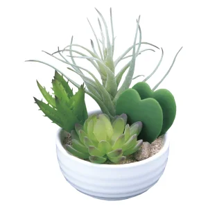 光触媒 人工観葉植物 造花 寄せ植えラブリ―(ポリ製) (高さ15cm) (232A40)