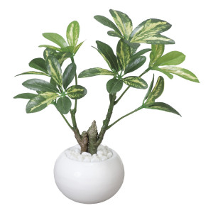 光触媒 人工観葉植物 造花 シェフレラポット (高さ23cm) (246A30)