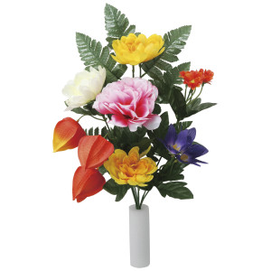 造花 ほうずき付き仏花1本 (高さ41cm) (2562R17N) ※光触媒無し