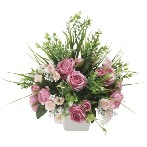 光触媒 人工観葉植物 造花 マーブルピンク (高さ34cm) (2588A70)