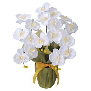 光触媒 人工観葉植物 造花 ミディ胡蝶蘭W (高さ50cm) (25K40)