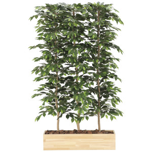 光触媒 人工観葉植物 造花 ウッドプランターベンジャミン1.5(組立式) (高さ150cm) (2609A1000)