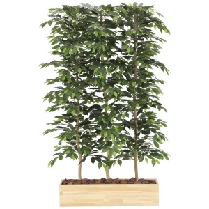 光触媒 人工観葉植物 造花 ウッドプランターベンジャミン1.8(組立式) (高さ180cm) (2608A1100)