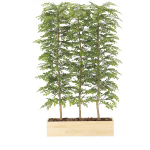 光触媒 人工観葉植物 造花 ウッドプランターライトトネリコ1.5(組立式) (高さ150cm) (2611A1300)