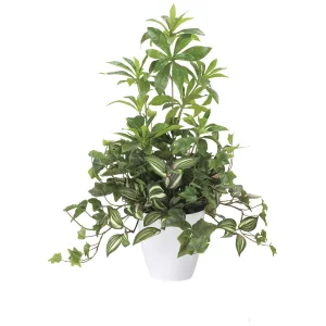 光触媒 人工観葉植物 造花 ミックスフレッシュアセビ (高さ56cm) (2612A100)