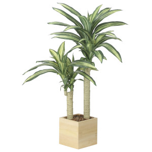 光触媒 人工観葉植物 造花 ウッドボックス幸福の木1.0 (高さ100cm) (2634A300)