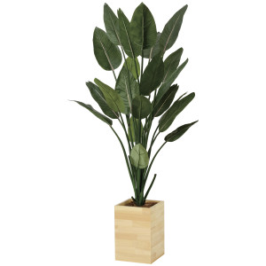 光触媒 人工観葉植物 造花 ウッドボックスストレチアW1.6 (高さ160cm) (2638A620)