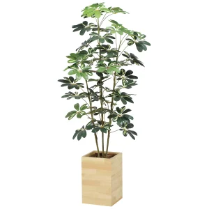 光触媒 人工観葉植物 造花 ウッドボックスカポック1.6 (高さ160cm) (2641A430)