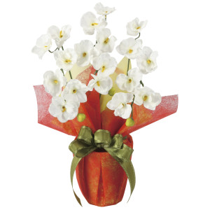 光触媒 人工観葉植物 造花 ミニ胡蝶蘭W (高さ43cm) (2674A38)