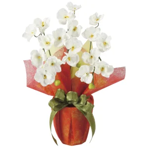 光触媒 人工観葉植物 造花 ミニ胡蝶蘭W (高さ43cm) (2674A38)