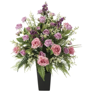 光触媒 人工観葉植物 造花 ビクトリアローズ (高さ81cm) (2679A330)
