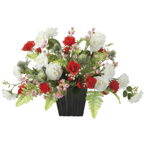 光触媒 人工観葉植物 造花 エミリーツートンローズ (高さ32cm) (2681A100)
