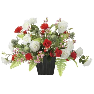 光触媒 人工観葉植物 造花 エミリーツートンローズ (高さ32cm) (2681A100)