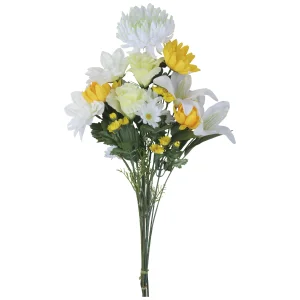 造花 上手組仏花ホワイト1本 (高さ50cm) (2693A28N) ※光触媒無し