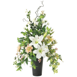 光触媒 人工観葉植物 造花 スタイリッシュカサブランカ (高さ82cm) (537R180)