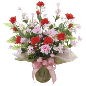 光触媒 人工観葉植物 造花 パーティーローズ (高さ45cm) (545R70)