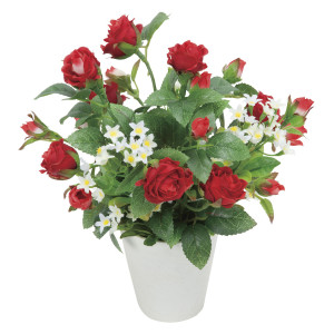 光触媒 人工観葉植物 造花 スターレッド (高さ23cm) (553K25)