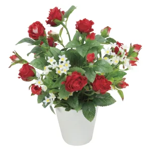 光触媒 人工観葉植物 造花 スターレッド (高さ23cm) (553K25)