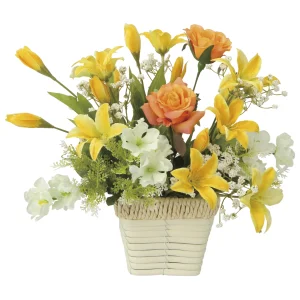 光触媒 人工観葉植物 造花 ローズリリー (高さ27cm) (67R40)