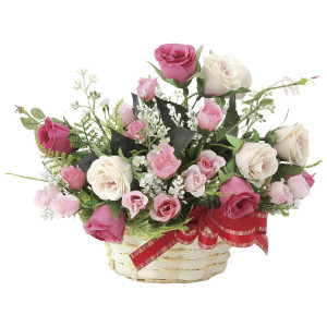 光触媒 人工観葉植物 造花 フレアローズ (高さ20cm) (695R45)