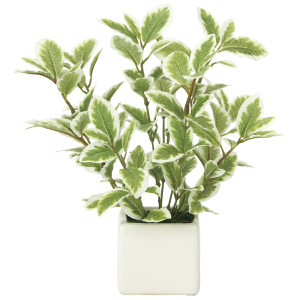 光触媒 人工観葉植物 造花 ミニリーフG/W (高さ21cm) (935K28)