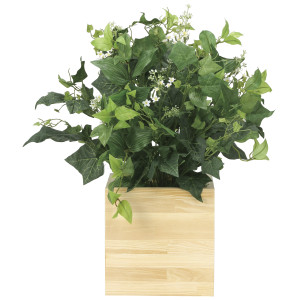 光触媒 人工観葉植物 造花 ウッドボックスK (高さ50cm) (937R165)