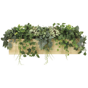 光触媒 人工観葉植物 造花 ウッドボックスL (高さ40cm) (939R380)