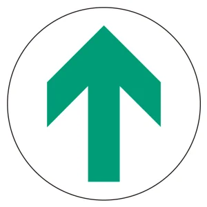 フロアシート 糊付丸形 Φ30cm 「矢印」床面滑り止め加工ラミネート仕様  Fタイプ