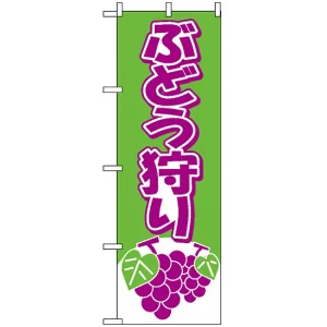のぼり旗 (2211) ぶどう狩り 緑/紫