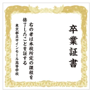 【デザインNo.1-1】卒業証書風デザイン フォトスポット背景幕 背景白 印刷製作代 3×3タイプ用 (※本体別途)