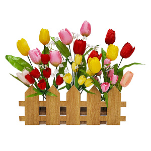 【2025年春商品】チューリップ垣根アレンジ (No177-18_04)