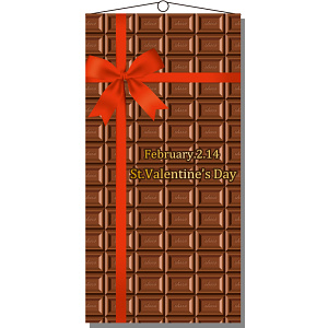 【2025年春商品】タペストリー(防炎)リボンチョコ (No177-05_01)