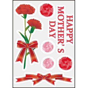 【2025年春商品】ウィンドウステッカー(小)母の日 (No177-23_02)