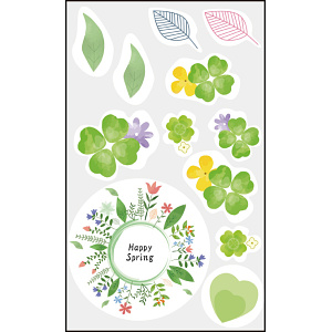 【2025年春商品】ウィンドウステッカー クローバー (No177-07_05)