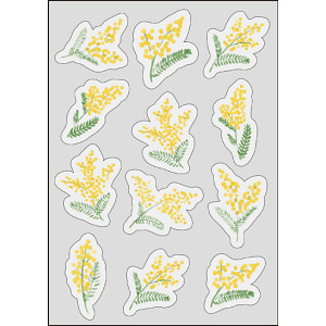【2025年春商品】ウィンドウステッカー(小)ミモザブーケ (No177-07_08)