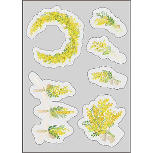 【2025年春商品】ウィンドウステッカー(小)ミモザスプレイ (No177-07_07)