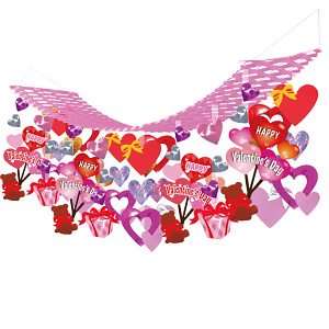 【2025年春商品】くまバルーンバレンタイン プリーツハンガー (No177-05_06)