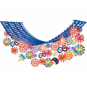 【2025年夏】提灯花火(青)プリーツハンガー (No178-23_04)