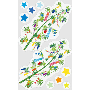 【2025年夏】ウィンドウステッカー 七夕 (No178-08_02)