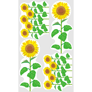 【2025年夏】ウィンドウステッカー ひまわり (No178-08_06)