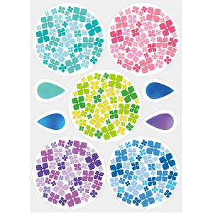 【2025年夏】ウィンドウステッカー(小)あじさい (No178-07_10)