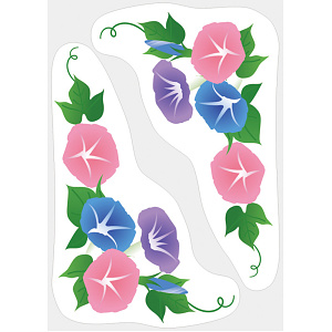 【2025年夏】ウィンドウステッカー(小) 朝顔 (No178-07_09)